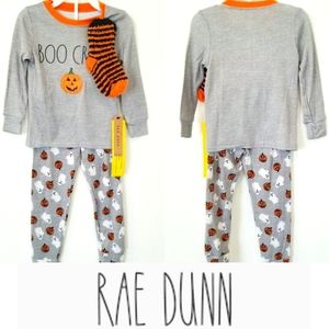 Rae Dunn Unisex 3 Piece Halloween Set Pajama P.J.'s Pumpkins Ghosts Stri…